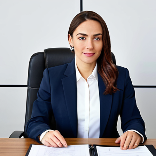 Home 6 **
"A professional businesswoman in a modest business suit, sitting at a desk in a modern office, fully clothed, appropriate attire, safe for work, perfect anatomy, natural proportions, professional photography, high quality, family-friendly."
**