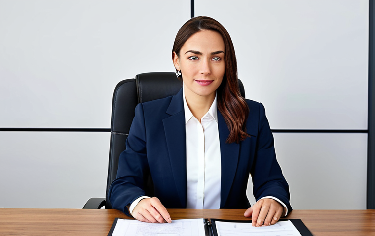 **
"A professional businesswoman in a modest business suit, sitting at a desk in a modern office, fully clothed, appropriate attire, safe for work, perfect anatomy, natural proportions, professional photography, high quality, family-friendly."
**