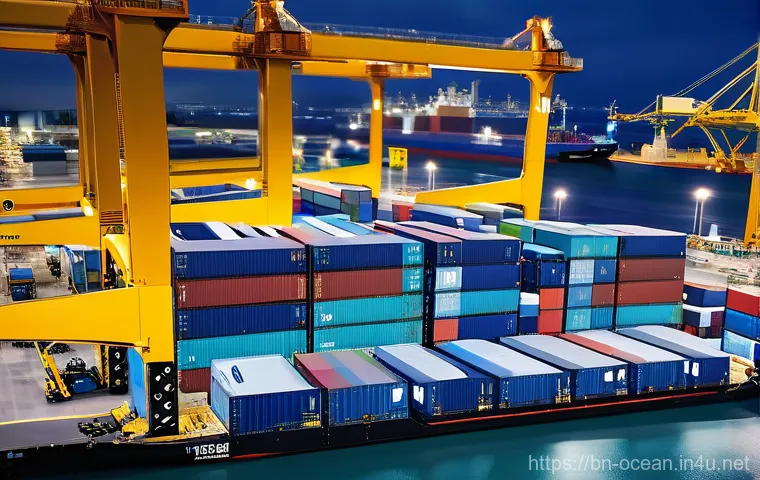 스마트 항만 시스템 - **Prompt: The Evolution of Ports: A Dual Perspective.**
    A dynamic, horizontally split image comp...