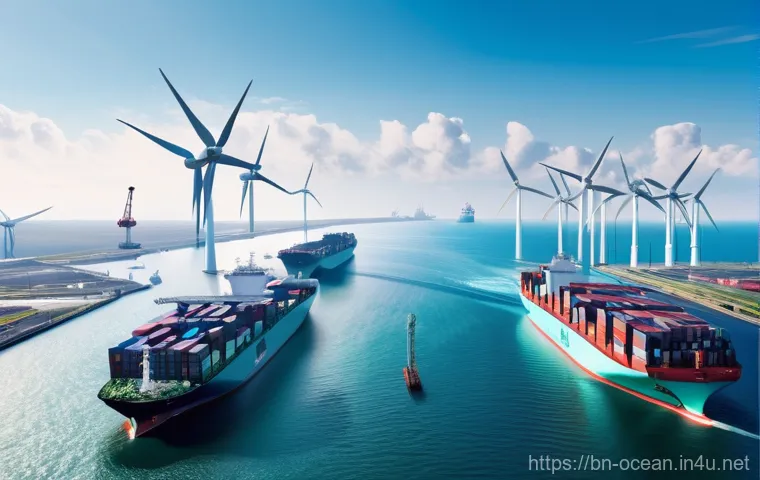 스마트 항만 시스템 - **Prompt: Automated Symphony: Inside a High-Tech Smart Port.**
    An expansive, slightly elevated v...
