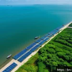 해양 쓰레기 수거 시스템 - A highly detailed scene of an automated drone flying over a coastal area in Bangladesh, equipped wit...